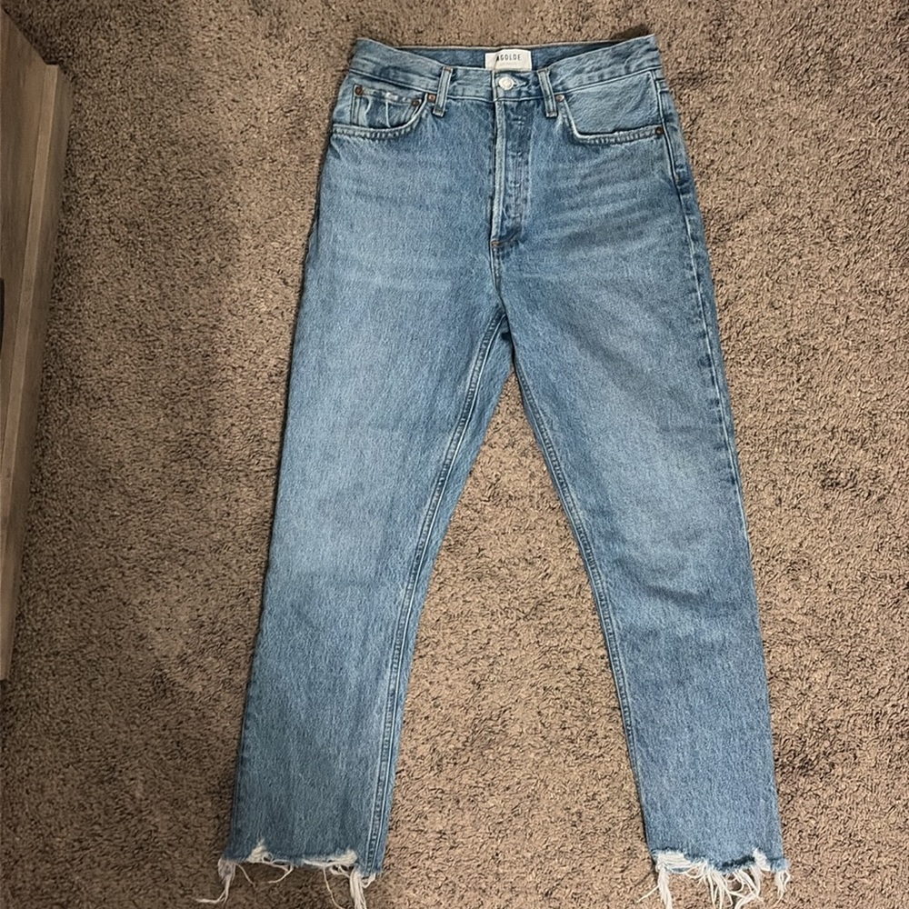 Agolde Riley High Rise Straight Crop Jeans - Picture 4 of 5